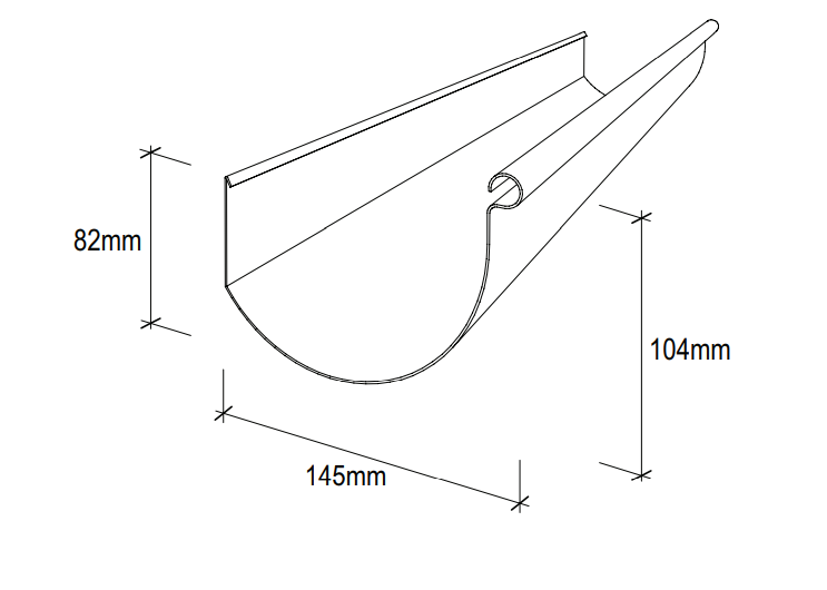 150mm Flat Back Gutter