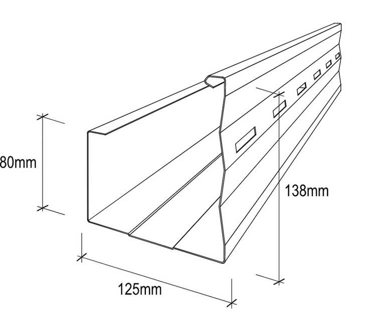 Triline Stiffened Back Gutter